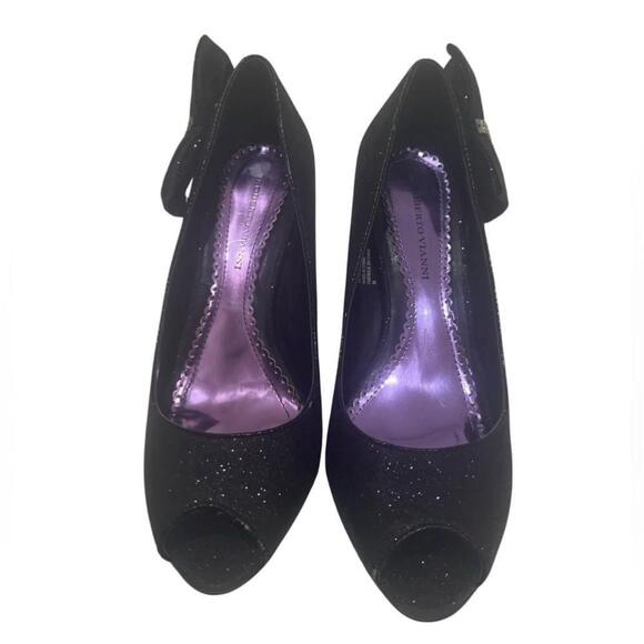 BNIB Roberto Vianni sparkle open toe heels with rhinestones bow 💎 - Picture 3 of 7